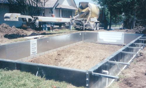 Photo B1 Metal pool with fiberglass stairs and pool reinforcing brackets Question 3 Does ESA require the bonding of an above ground steel pool shell where the individual panels are surrounded by