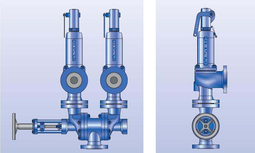 Change-over Valves Change-over valves are used to connect two safety valves to a pressure system via one inlet line. One safety valve is in use while the other one is on standby.