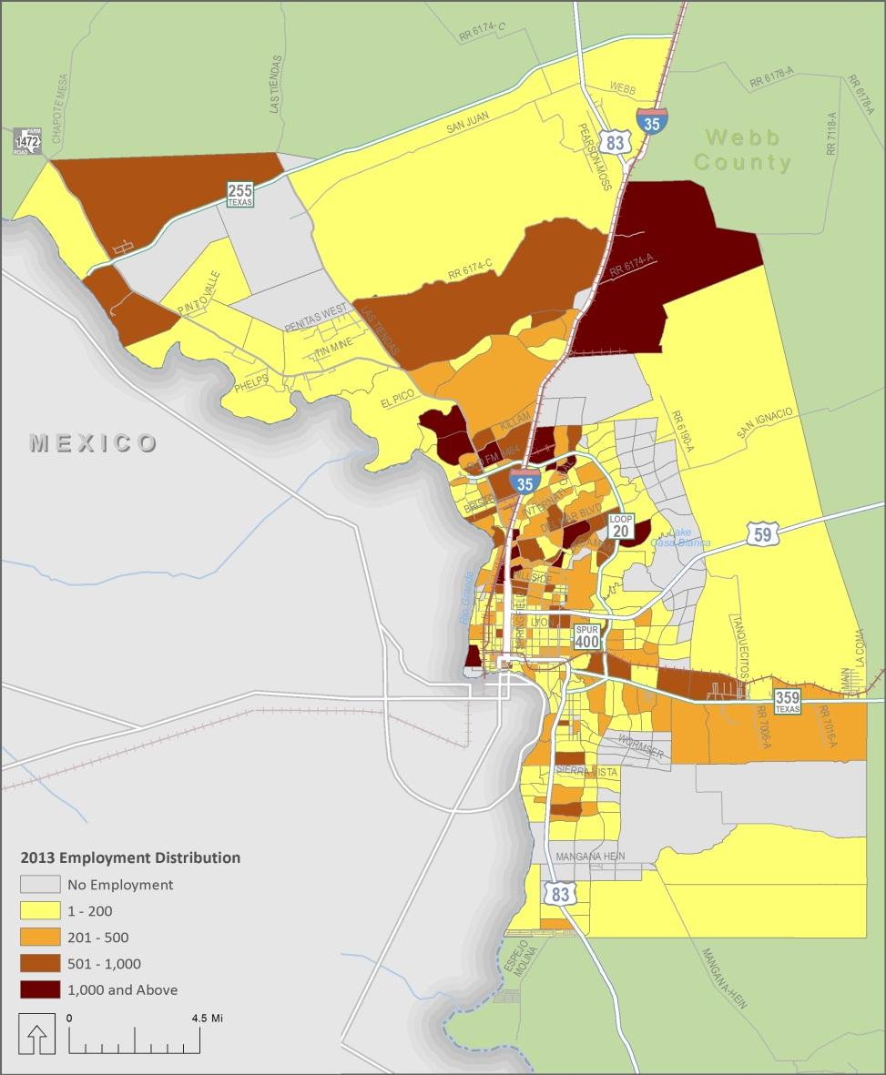 2013 2040 Projected Employment Laredo MPO Area - Employment