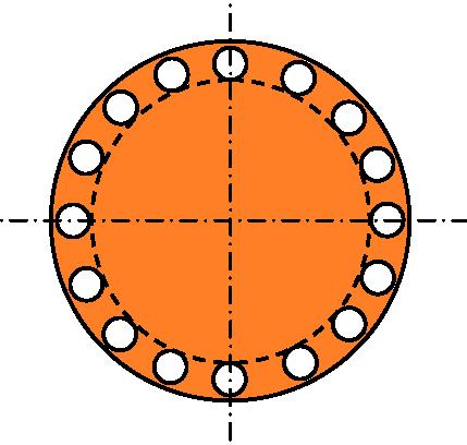 Top View of Impinging Disk Ring holes with