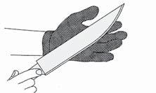 razor-sharp slicer knife becomes a hazard for the slicer operator.
