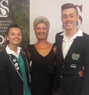 Two of our top matric achievers, Anri Brink and Déandré de Meyer, were invited to a special awards ceremony to receive a certificate of excellence from the Dean, Professor Van Niekerk.