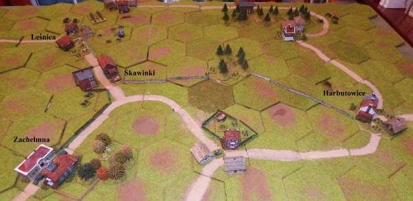 The mortar infantry on the left flank move out of the woods into Sułkowice. Turn 3 Counter-attack The supply trucks turned round and raced for Zachelmna.