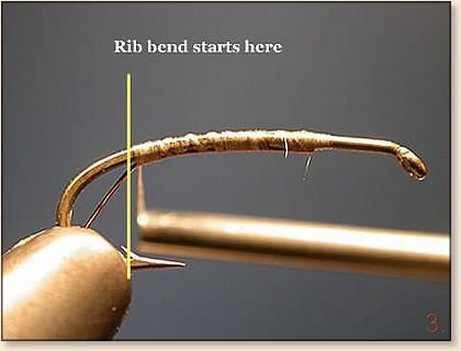 This point on the hook shank, like for most ties, is the end of the body, start of the tail and the beginning of the rib wraps.