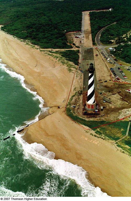 The Cape Hatteras lighthouse was moved in 1999. http://www.