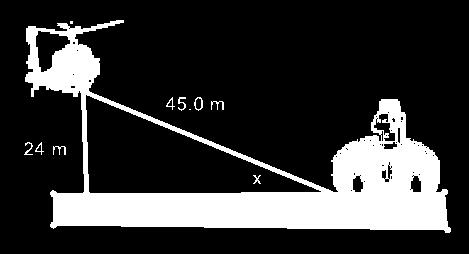Calculate the angle of elevation of the helicopter from the car. (32.2 o ) 6. From the top of a building 21.0 m tall, the angle of elevation of the top of a taller building is 46.