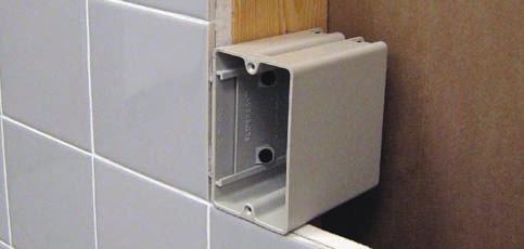 Simply loosen the two screws and slide the box forward until it s flush with the additional wall substrate.