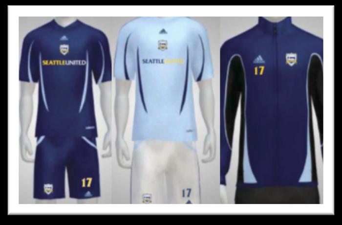 All players at Seattle United are required to purchase Seattle United Adidas home/away/training kits. All items are purchased online from Seattle United's retail partner, Soccer West.