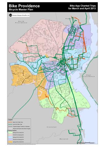 Bike Plan & Initiating RSA Providence, RI Overlaid logged routes onto map of City wide roadway