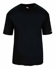 Powder BADGER ULTIMATE TEE 100% Soft Polyester moisture management/antimicrobial performance fabric UVA and UVB sun protection in areas covered by the shirt (UPF 50+) Adult Sizes: XS-4XL.