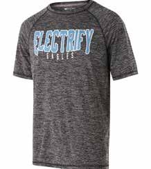 Self-fabric collar. Adult Sizes: XS-4XL. 4170 9.99 9.29 8.89 8.49 *Add 4.00 for 3XL, 6.00 for 4XL AUGUSTA KINERGY TRAINING TEE 100% polyester heathered wicking knit.