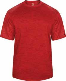 99 Silver Cardinal / / NEW BADGER TONAL BLEND TEE 100% sublimated polyester moisture wicking/antimicrobial fabric. Sport shoulder for maximum range of motion.