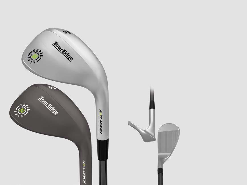 WEDGES Hot Launch Super Spin wedge is designed to give players the perfect touch around the green. Computer milled grooves will give you perfect control, no matter what kind of lie you have.