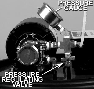 17. Turn the pressure regulating valve clockwise until the pressure gauge reads between 180 and 200 PSI (figure 7) and all nozzles are spraying a fine, even mist.