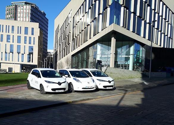 5.0 NATURE OF DEMAND Some of our new fleet of EVs outside TIC. The location of the University in the city centre means that there are very good public transport links available.