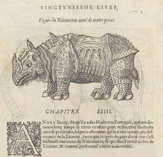 Unicorns, Unicornis and Bicornis The Works of M. Ambroise Paré,... : with figures & portraits both of anatomy and many surgical instruments, & several beasts. Paré, Ambroise (1509?-1590).