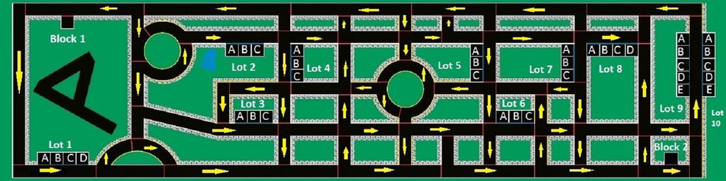 Appendix A: Mini-Urban City Mat Figure 1. Course Mat Showing One-way Streets Figure 2. Mini-Urban City Mat Design Concept The road surface will be at least 20cm wide at all times.