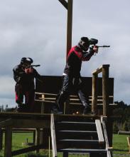 a HOURS OF TEAM FUN PLAYING PAINTBALL OR ARROW TAG. CHOOSE THE COURSE TO SUIT YOUR TEAM MATE'S ABILITIES.