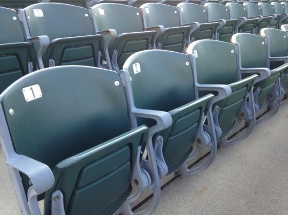 Every seat in the stadium has a number on