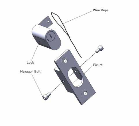 Disassembling the Lock The retractable bollard s lock is housed in a fixture and can be easily removed. To remove the lock: 1.
