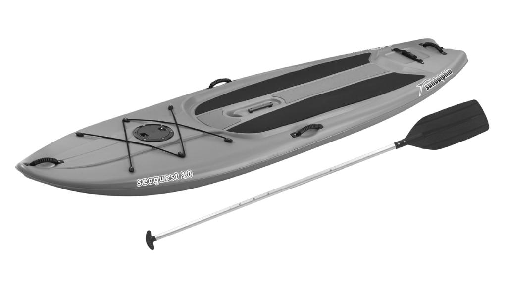 Sun Dolphin Seaquest Paddleboard (SUP) Shock cord deck rigging Storage compartment handles Non-slip foot pads Please Choose Your Model Recessed cooler area