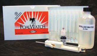 Because FoalWatch is based on proven chemistry, you can now rest easy at night. Our test measures the concentration of calcium in the mare s colostrum, which is known to rise sharply before birth.