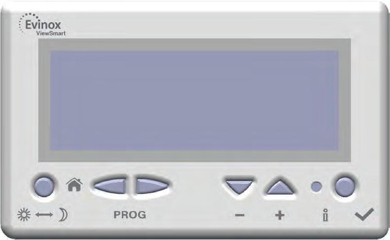 5.3 Room controller connections The Room controller is a white ABS box with a graphic display. It should be installed in the main living area of the dwelling.