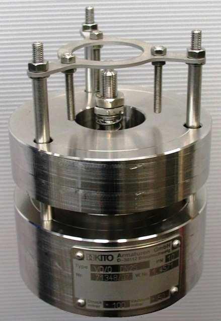 spindle : mat no 14571 valve sealing : NBR, Viton, PTFE valve pallet (vacuum) : spring loaded valve pallet (pressure) : weight loaded
