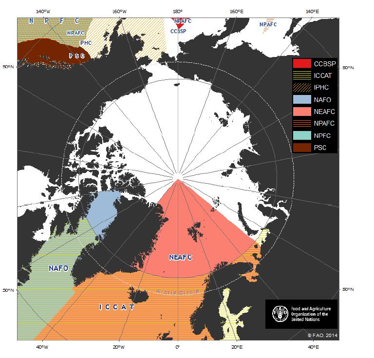 RFMOs in the marine Arctic Map taken from presentation by Árni M.