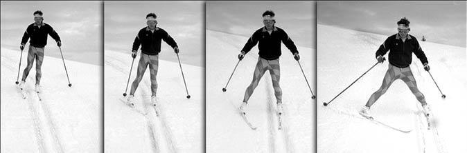 Braking in the tracks half wedge Helpful if a skier falls or suddenly stops ahead of you Take one