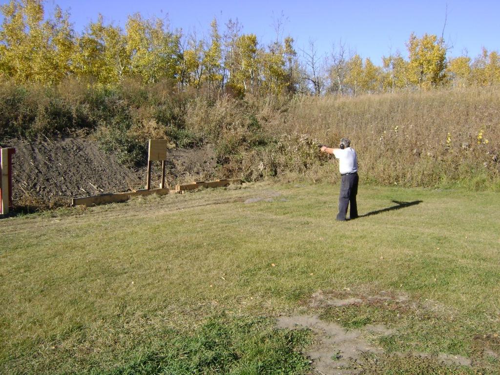 Shooting Position - Pistol Shooting can only be done at the firing line e.g. under the roof on the concrete pad.