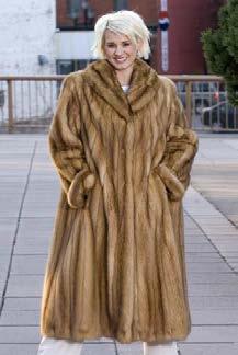 Bleached Marten Coat A. Full Collar, Dolman Sleeves, Full Cuff, Let Out Style, 90 Pelts, $994 A.