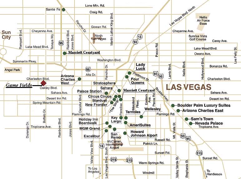 Las Vegas Metro Map *These hotels are not all preferred hotels.