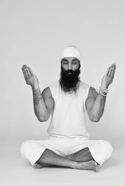 11a 12a 11b 12b 11. Come sitting in Easy Pose. Bring both hands up with your palms flat, facing the body.