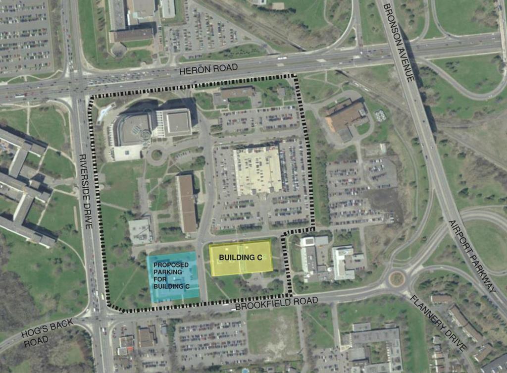 1.0 INTRODUCTION The Canada Post Corporation (CPC) campus located at has leasable office space available in Building C (shown in Figure 1) and has proposed to build a surface parking lot to serve