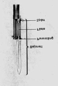 4. Bayonet The bayonet is attached by placing the hollow handle over the cleaning rod and slipping the muzzle ring over the muzzle.