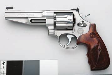 357 Magnum/ 8 Rounds 5.0 Barrel Chrome Flashed Custom Tear Drop Hammer Chrome Flashed Trigger with Stop Synthetic Grip Included PC Tuned Action Model: 629 Competitor SKU: 170320.
