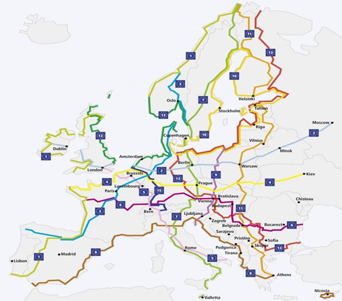 events, action plans, etc) Co-funding to parts of the EuroVelo network www.