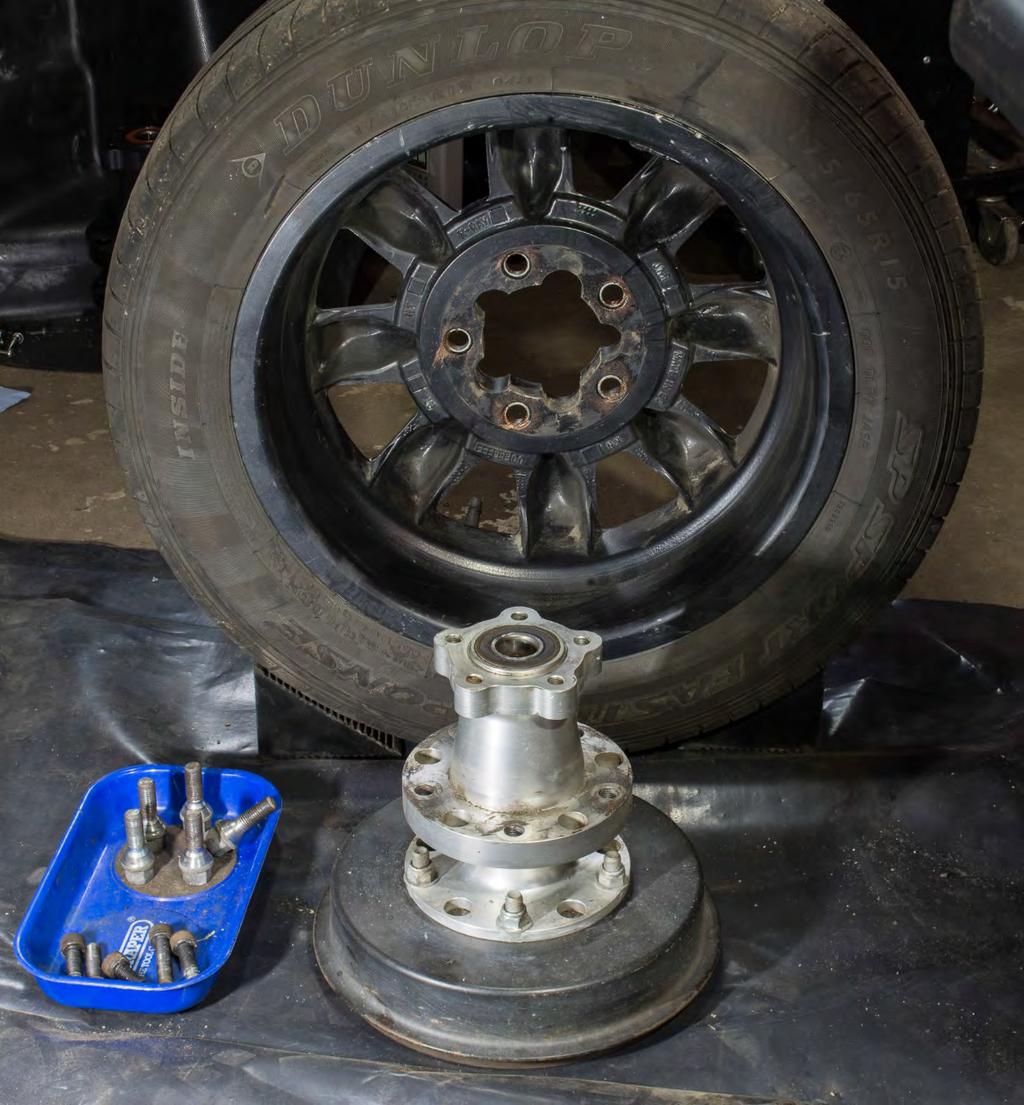 Hub still with brake drum attached and the