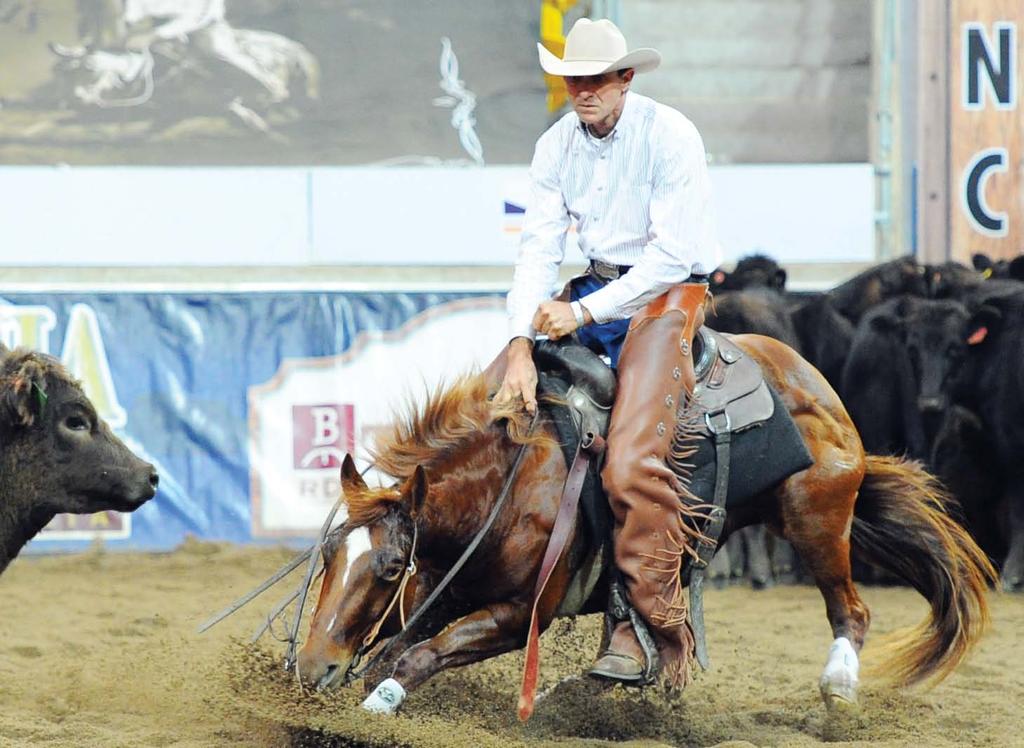 John watched the clock, knowing that Clint s courage would pay off on the score-sheet. They earned a NCHA Futurity record score of 152.