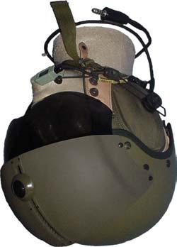 Helmet #13 A standard Canadian Forces issue DH 411 single visor helmet that was standard issue to all (10 TAG) tactical helicopter aircrew.
