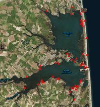 Inland Bays Resights *only resights with GPS locations shown N = 915,