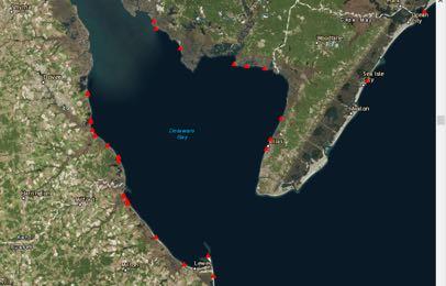 Delaware Bay/NJ Coastal Bay Resights N = 167, minimum diff between tag and