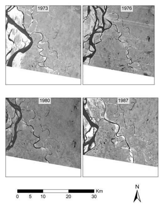 Figure 2: Land sat Image Composite of the Old Brahmaputra River Off take for (a) Lean