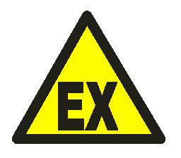 Reg 7(3) Mark areas with signs at point The EX triangle sign is shown in