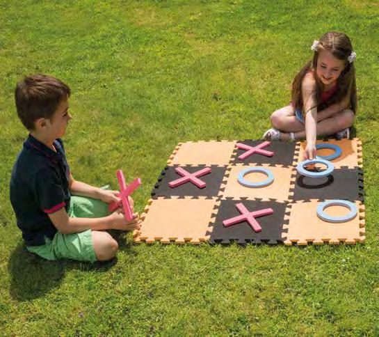 1 Draughts board, 90cm square. 1 Snakes & Ladders puzzle, 90cm square. 1 Ring Quoits game.