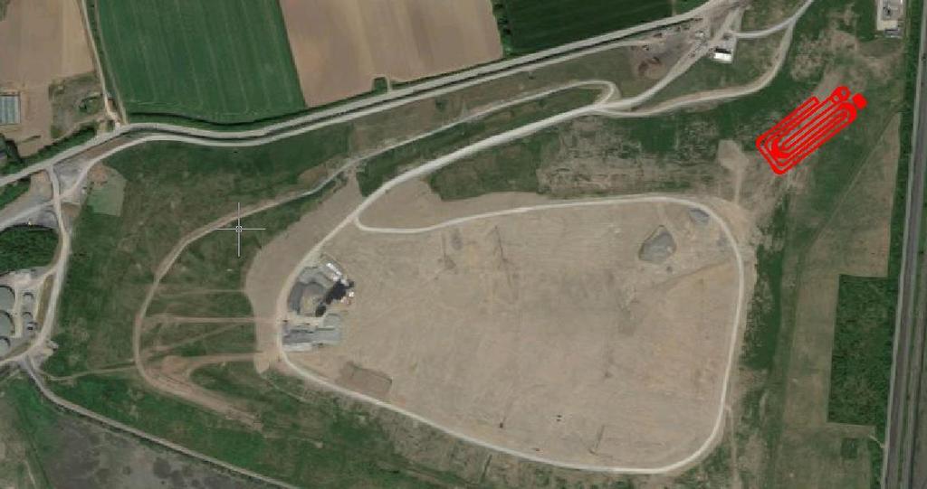 Sample Layout and Space required for the Balleally Regional BMX Track, pump track and Purple, Red