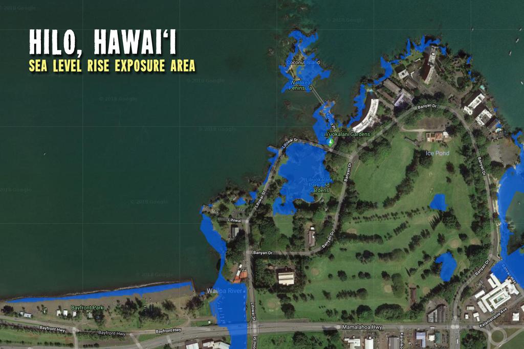 rise exposure area around Hawaii.