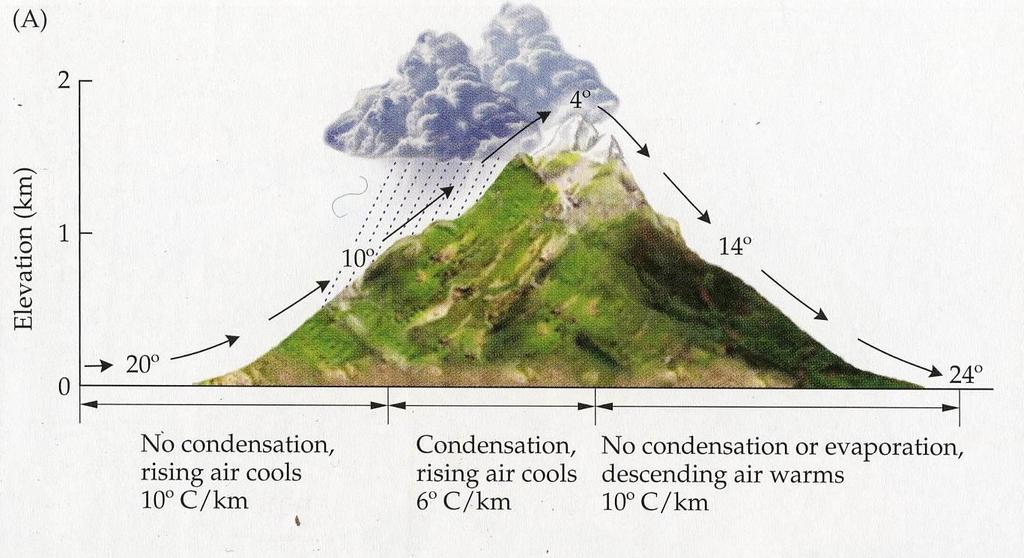 Regional precipitation Mountains, in particular, have complex effects on regional precipitation