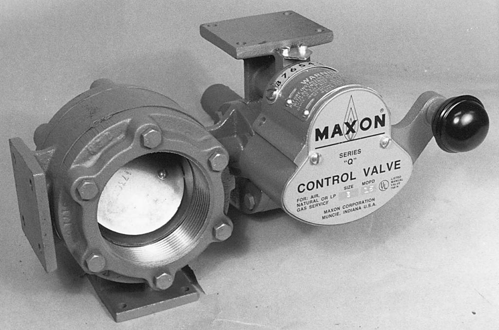 Control can be manual, as by the firing cock; automatic, using a control motor to throttle fuel flow through Maxon s Series CV, Q, or Synchro Gas Valves; or on/off firing using a solenoid valve.